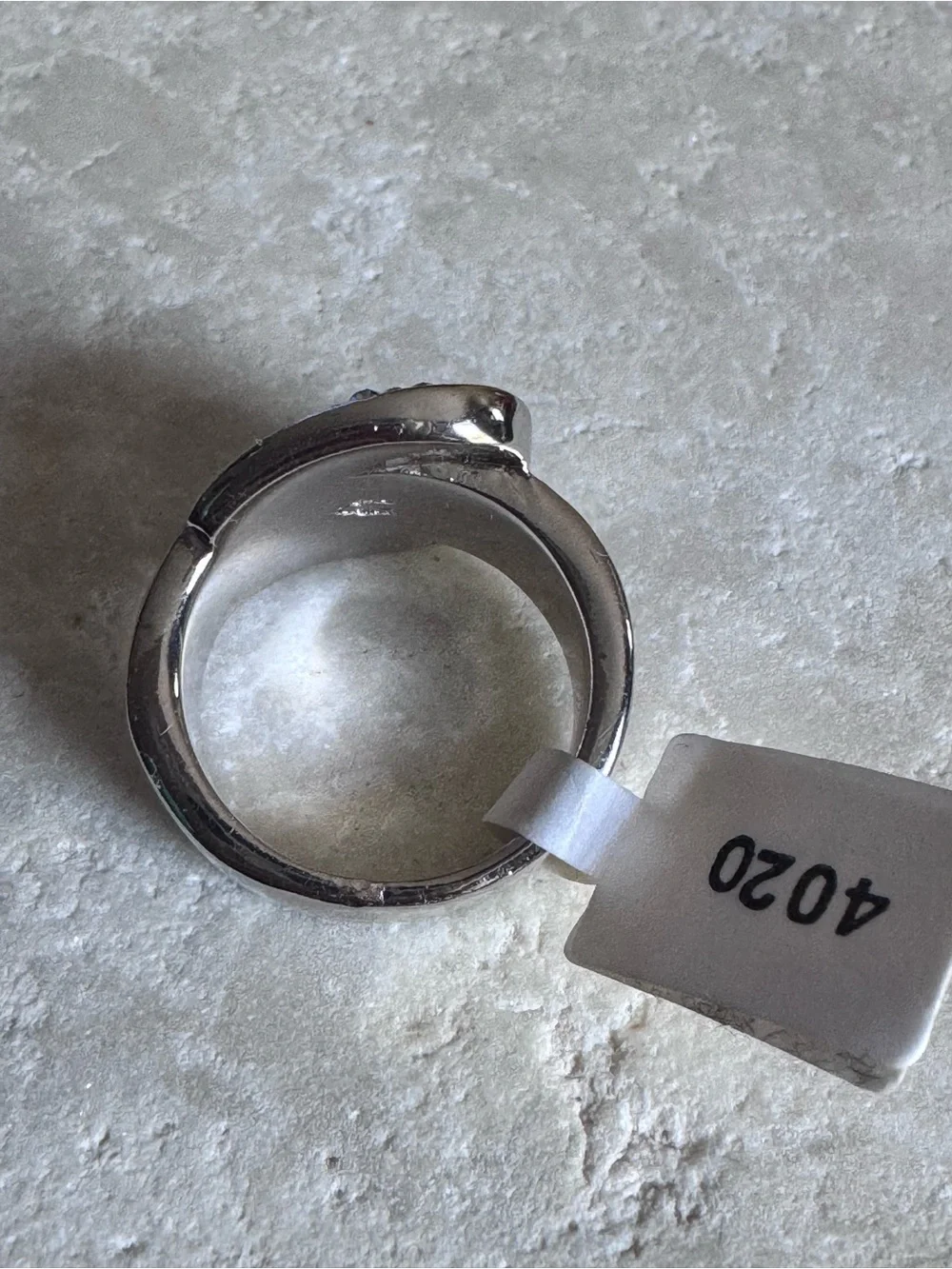 VTG Camille Lucie Buckle Ring Signed Black & Silver Tone Estate Jewelry Sz 6